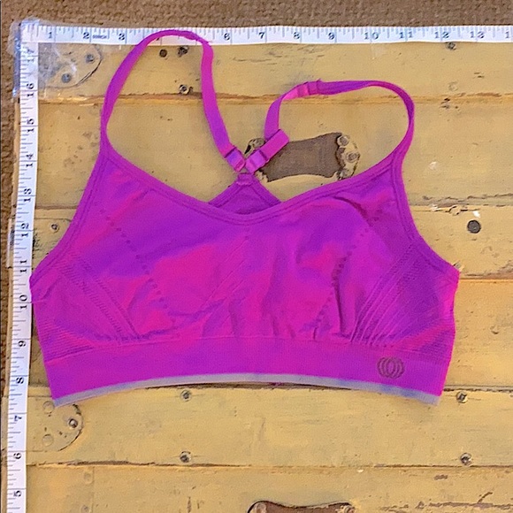 BALANCE COLLECTION STRETCH FUCHSIA SPORTS BRA WORKOUT CROP TOP S - Picture 2 of 5